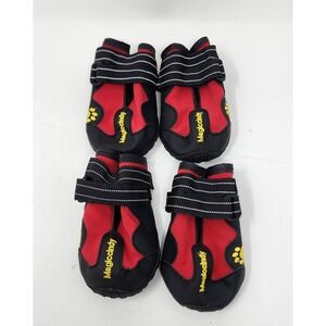 Magic Cindy Waterproof Non-Slip Dog Shoes/Boots Size 7 Red & Black
